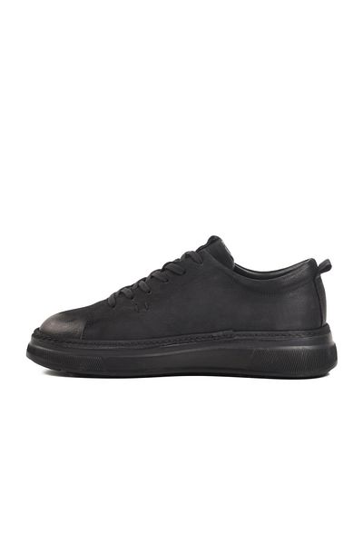 AYAKMOD 396149   M Black Nubuck Genuine Leather Men's Casual Shoes