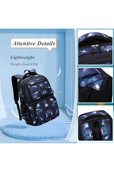 erorex Galaxy Print School Bag 3Pcs Backpack Set Space Pattern Galaxy Backpack Men High Middle School