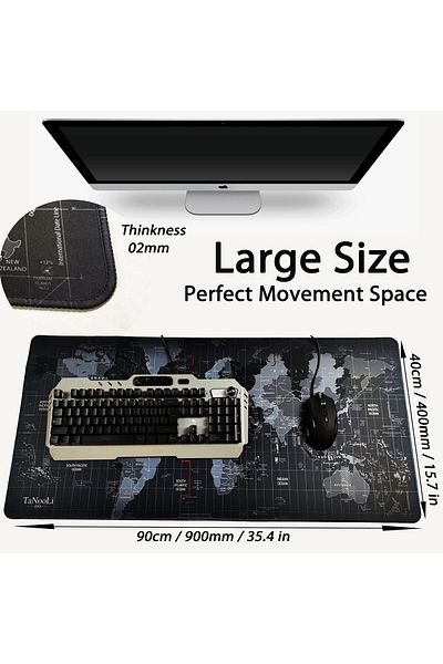 erorex لوحة ماوس ألعاب كبيرة XL 900X400X2 مم مقاومة للماء وسطح أملس وقاعدة مطاطية غير قابلة للانزلاق ولوحة مفاتيح