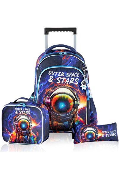 Generic 16Inch Set Of 3 Trolley School Bag With Lunch Bag And Pencil Case Out...