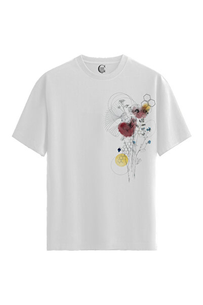 Color Luxe Floral Hex - 100% Cotton Women's White T-Shirt - Premium Quality