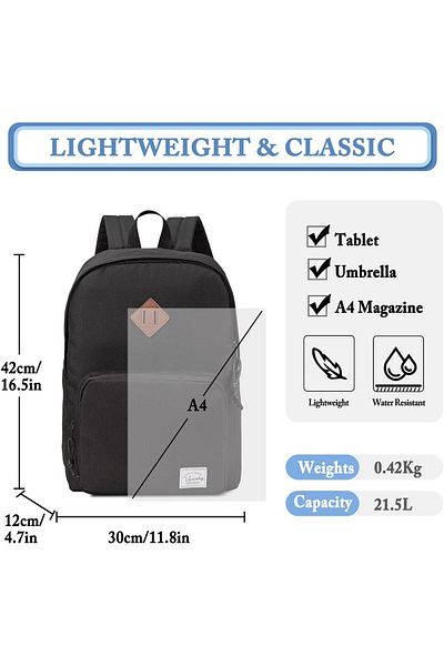 erorex Backpack For Men Women Water Resistant School Bag For Girls Boys Teen Ultra Lightweight Travel