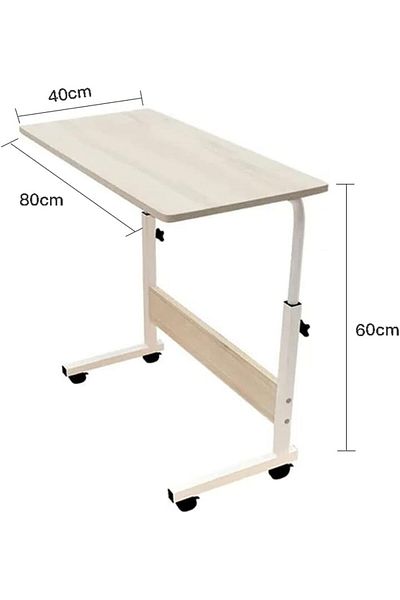 erorex Adjustable Over Bed Table Mobile Bedside Desk Dormitory Portable Laptop Computer Desks 60 X 40 Cm