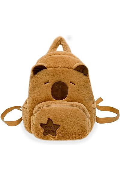 erorex Capybala Plush Backpack Capybala Backpack Versatile Students Crossbody Bag School Bags For Boys And