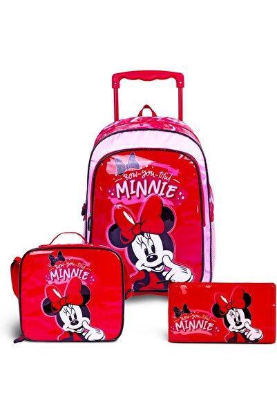 Generic مجموعة حقيبة مدرسية ميني ماوس 16 بوصة للأطفال 3 في 1 حقيبة ظهر مريحة ...