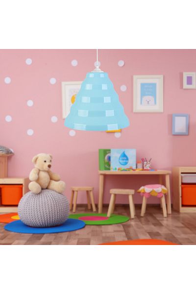 Art&Gift Bolton Single Blue Mica Pendant Lamp Children's Room Chandelier Entrance Hall Cafe Lighting