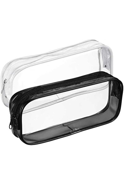 Generic Clear Pencil Bag Big Capacity Pencil Case Pvc Zipper Makeup Pouch Tra...