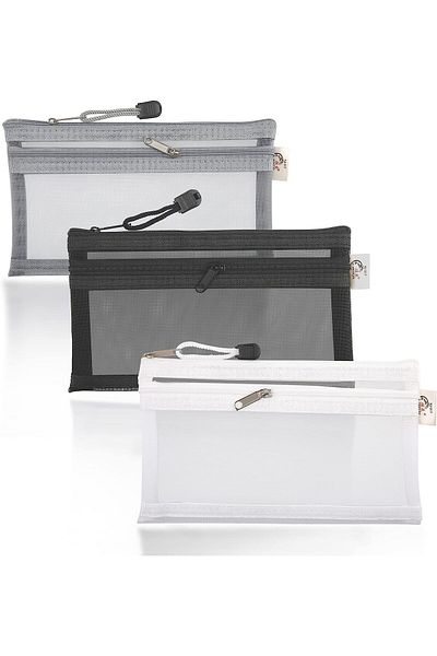 erorex Pencil Case Pouch Large Capacity Zipper Mesh Pencil Pouch Multifunctional Stationery Organizer