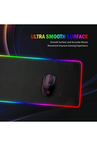 erorex لوحة ماوس RGB كبيرة للألعاب مع قاعدة غير قابلة للانزلاق 900 * 400 * 4 مم تحتوي على 14 نوعًا من أضواء RGB