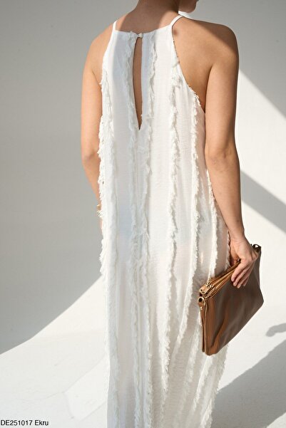 My Blog Bílé hladké žakárové šaty - 251017