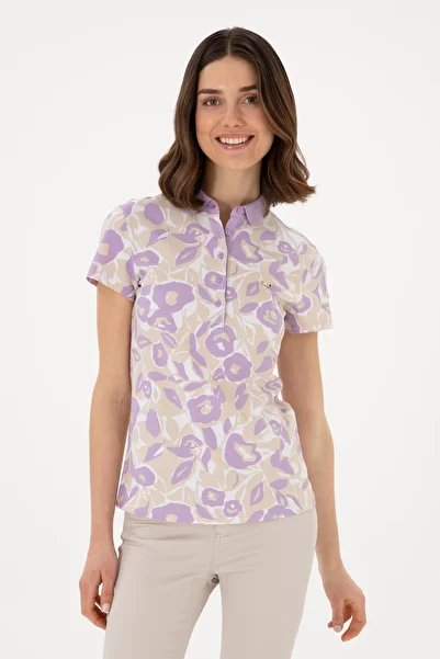 U.S. Polo Assn. Women's Lilac Polo Neck T-Shirt 50299537-Vr034