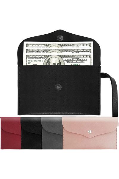 erorex 4 Packs Cash Envelope Wallet Money Bag Pouch Budget Binder Pu Leather Money Bag Budget Envelope