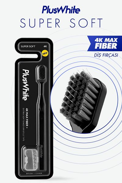 Plus White Soft Toothbrush 4K Max Fiber Black (Non-Removable)
