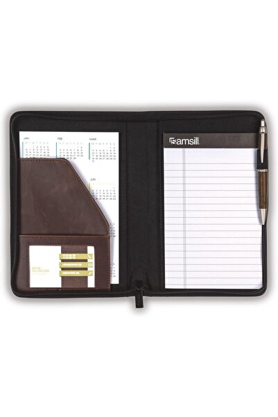 erorex Small Vintage Portfolio Zipper Faux Leather Portfolio Book Style Hardback Design Business And