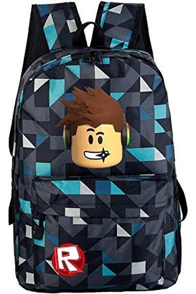 erorex Fashion Plaid Cartoon Pattern Teenagers Kids Boys Girls Roblox Game Oxbackpack Student Schoolbag