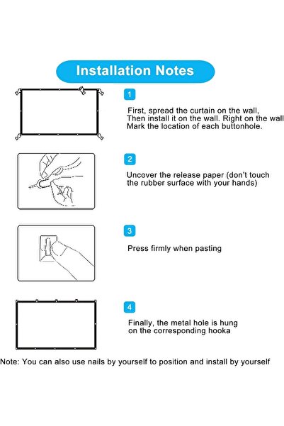 erorex Projector Screen Portable Projector Screen With 16:9 Hd 4K Screen Foldable Projector Screen Anti