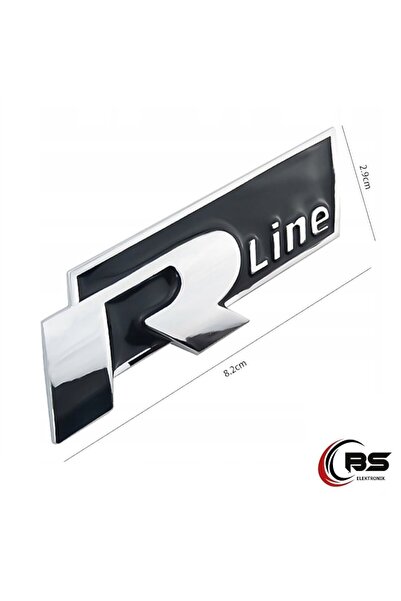 BsElektronik شعار R-line غير القابل للصدأ مطلي بالكروم - زخرفة معدنية لاصقة