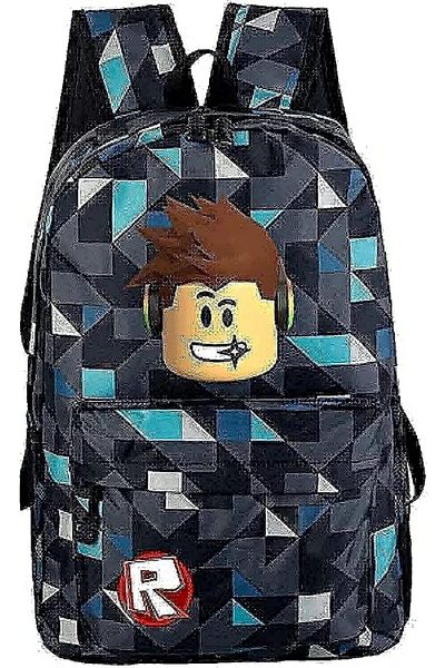 erorex Fashion Plaid Cartoon Pattern Teenagers Kids Boys Girls Roblox Game Oxbackpack Student Schoolbag