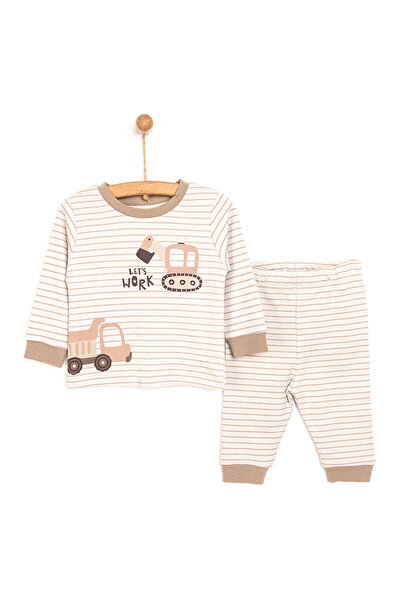 ebebek Hello Baby HelloBaby Kamyon Desen Bisiklet Yaka Pijama Takımı Erkek Bebek