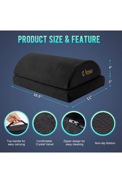 erorex Foot Rest For Under Desk At Work Ergonomic Foot Rest Under Desk Velvet Soft Foam Foot Rest Cushion