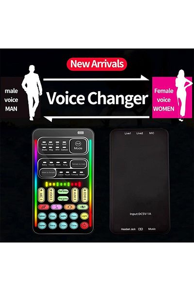 erorex Portable Voice Changer Handheld Microphone Voice Changer With 8 Sound Effects Portable Mini Voice