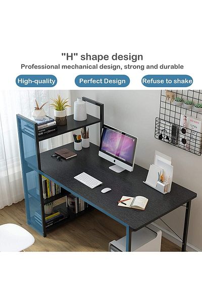 erorex Computer Desk 100 * 45Cm With Storage Shelves Study Writing Table For Home Office Modern Simple