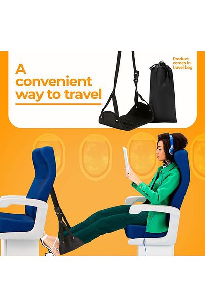 erorex Portable Airplane Footrest Comfortable Travel Foot Rest Length Adjustable Office Leg Rest Travel