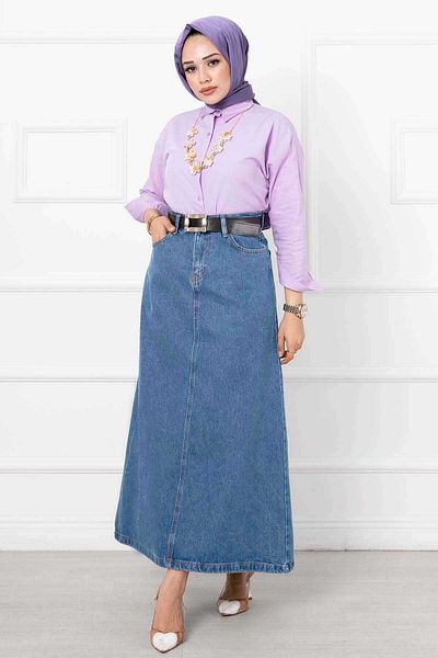 EBRUTESETTÜR Long Hijab Denim Skirt