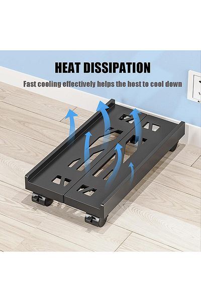 erorex Adjustable Mobile Cpu Stand Ventilated Computer Tower Stand Pc Tower Stand With 4 Caster Wheels