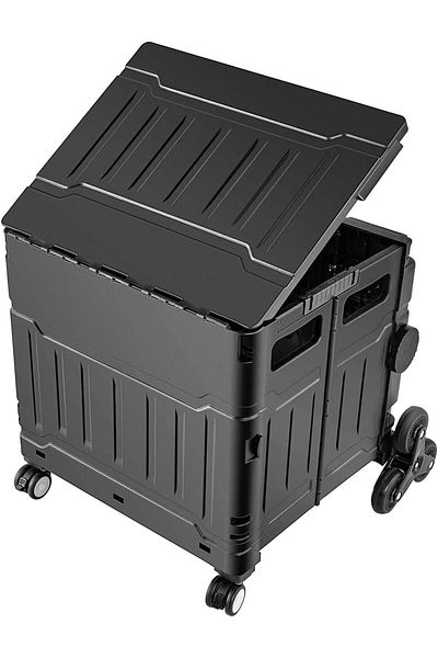 erorex Shopping Trolley Foldable Multifunctional Cart A Lid And Ladder Wheels Handcart Suitable For