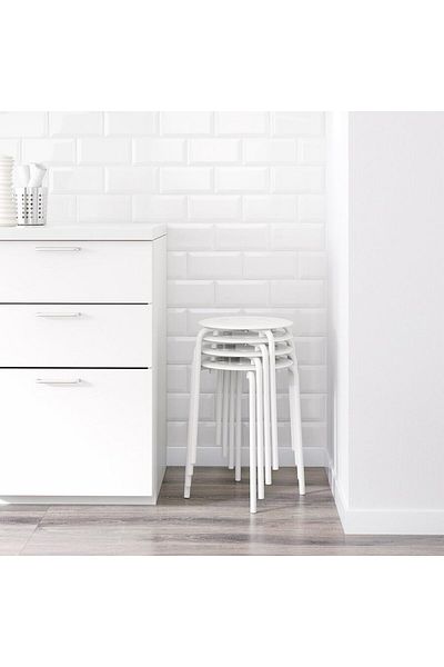 erorex 1Pcs Stackable Marius Stool Durable Plastic And Steel Lightweight Space Saving Anti Slip Legs Holds