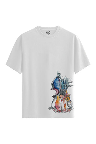 Color Luxe Melodic Cityscape - 100% Cotton Women's White T-Shirt - Premium Qu...
