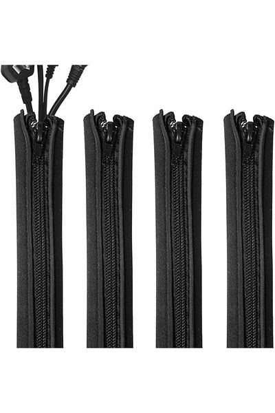 erorex 4 Pack Cable Management Cable Sleeve 50.8Cm 20 Inch Each Flexible Cable Cord Organizer Wrap Cover