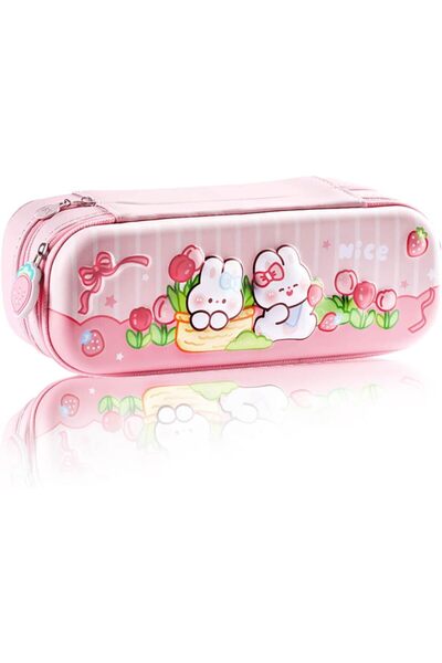 Generic حافظة أقلام رصاص مزدوجة للمكتب والجامعة والمدرسة وحقيبة تخزين كبيرة و...