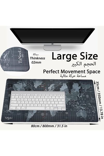 erorex لوحة ماوس ألعاب كبيرة XL 800X350X2 مم مقاومة للماء وسطح أملس وقاعدة مطاطية غير قابلة للانزلاق ولوحة مفاتيح