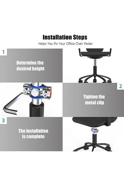 erorex 2Pack Fix Sinking Office Chair Ancable Chair Sinking Stop With A Wrench Stainless Steel Tool