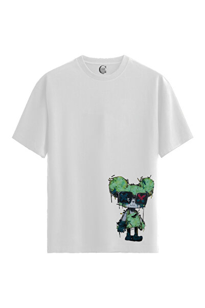 Color Luxe Graffiti Bear - 100% Cotton Women's White T-Shirt - Premium Quality