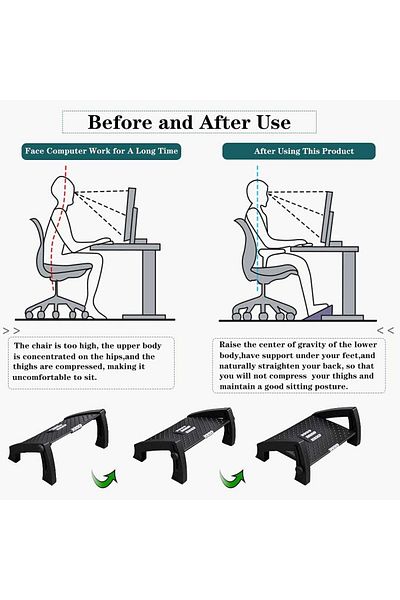 erorex Office Foot Rest For Under Desk Adjustable Foot Rest With Massage Texture And Roller Ergonomic Foot