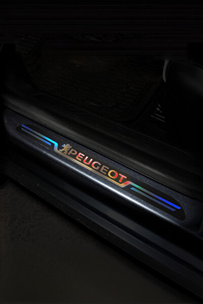 Home Peugeout Uyumlu Aynalı Kapı Eşiği Koruma Sticker Seti 4'lü