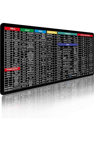 erorex لوحة ماوس اختصارات مكتب الكمبيوتر Xxl 35.4 × 15.7 بوصة Excel Word Ppt ورقة غش للاختصارات
