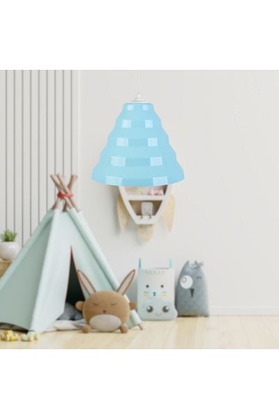 Art&Gift Bolton Single Blue Mica Pendant Lamp Children's Room Chandelier Entrance Hall Cafe Lighting