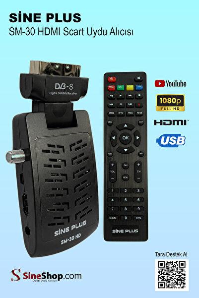 Sine Plus Sm-30 Display Gözlü Tkgs Oto Kanal Gunceleme Full Hd-1080p Hdmi Kab...