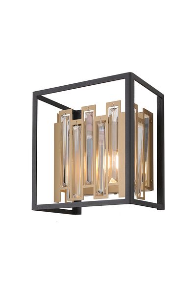 Apliqa Aplica Cristal Hubrom, ADRAN 3916-01W-BL-FR 23x25 cm 1xE14-40W Negru /Antiq