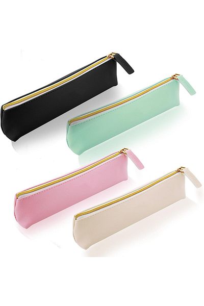 erorex 4Pcs Pu Leather Pencil Case For Women Men Waterproof Pencil Pouch Cosmetic Pouch