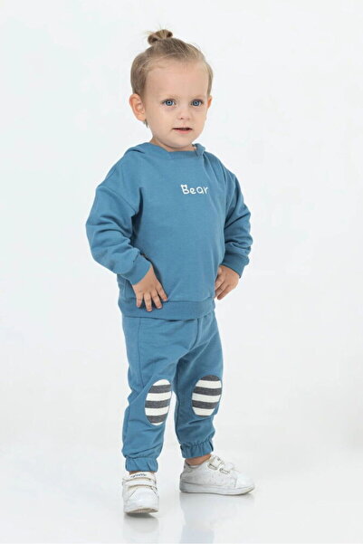 Tuffy Kids 23701 Erkek Bebek Bear Nakışlı İki İplik Eşofman Takımı
