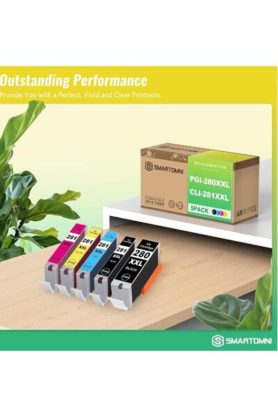 erorex خراطيش حبر متوافقة PGI 280XXL وCLI 281XXL لطابعات Canon Pixma Ts Series، عبوة من 5 قطع بديلة