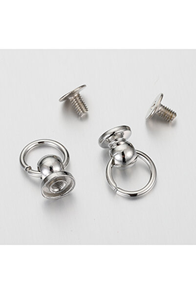 Choice 8mm single ring Silver 20set Metal Ball Post with O Ring Studs Rivets ...