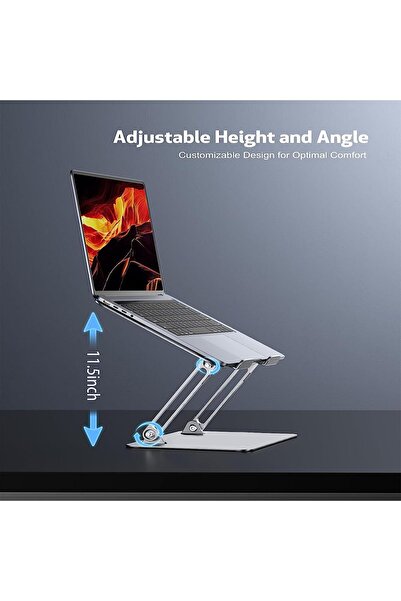 erorex حامل كمبيوتر محمول قابل للتعديل، حامل كمبيوتر محمول محمول، حامل كمبيوتر محمول مريح من الألومنيوم للمكتب