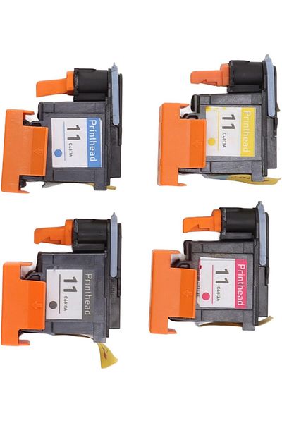 erorex لرأس طابعة Hp 11 رأس طباعة ثابت الألوان، 4 قطع، أرجواني، أسود، سماوي، أصفر، قوي