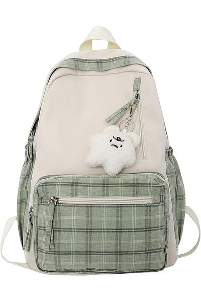 erorex Backpack Backpack Large Capacity Casual Daypack Plaid School Bags Preppy Backpack For School For